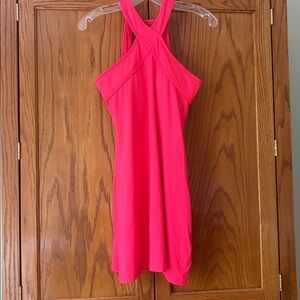 NWT Fabletics Hot Pink Tennis Halter Dress with Bra Women’s Size Small
